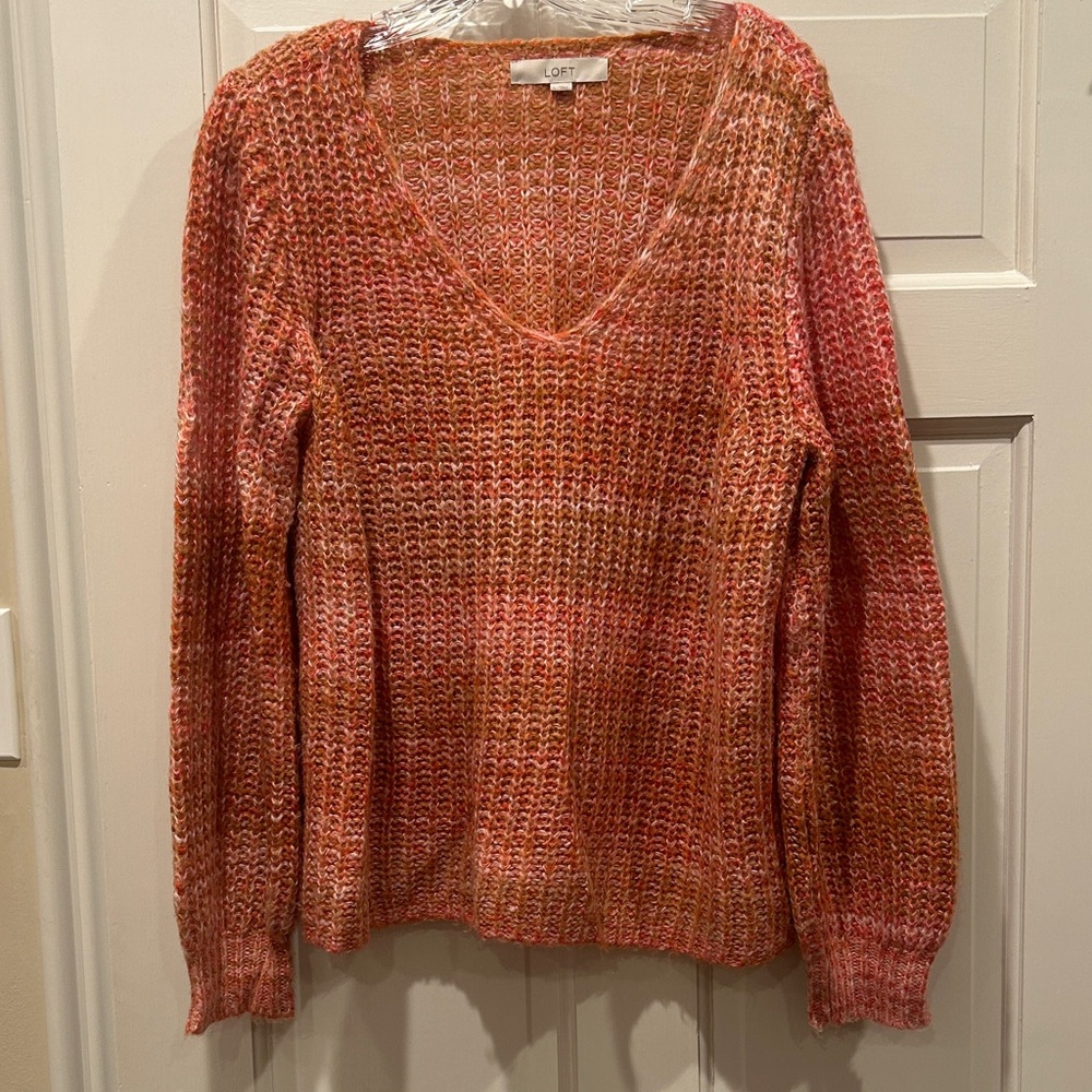 LOFT Multicolor V-Neck Sweater